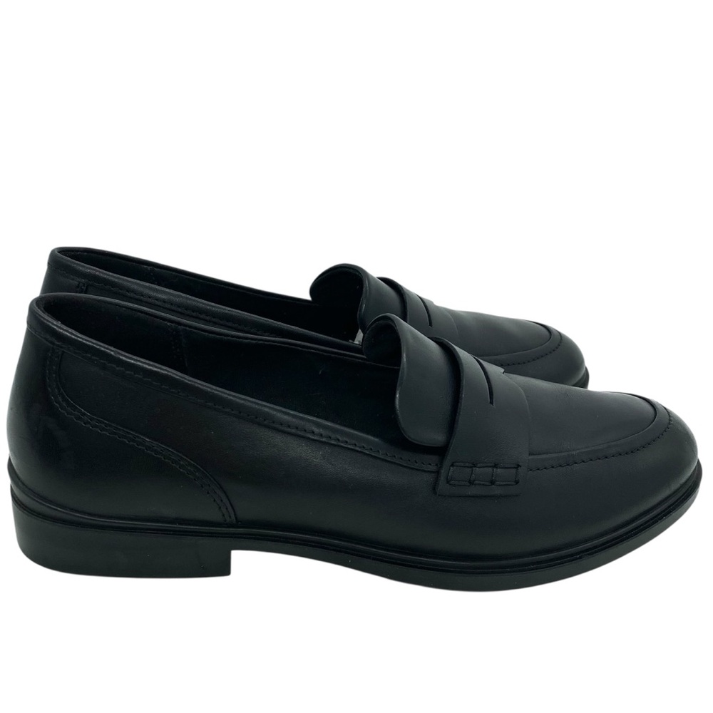 ECCO Women's Black Leather Loafer Dress Classic 15 Shoes - Picture 5 of 10